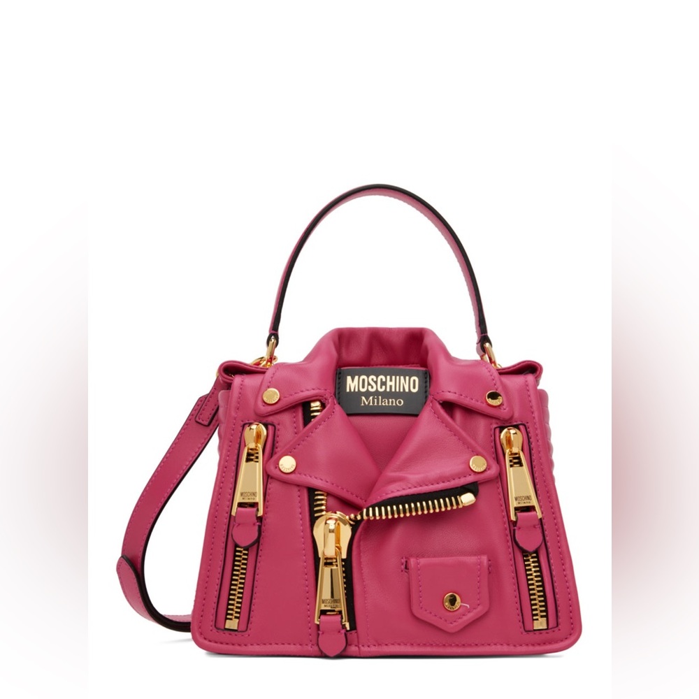 Moschino Milano Pink Small Biker Bag